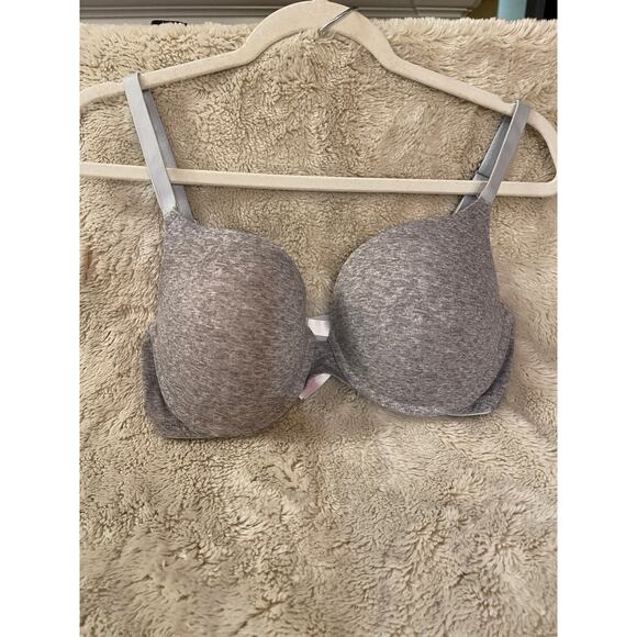 Victoria's Secret Pink Lightly lined Bra Gray with Pink Women's Size 34DD - Picture 1 of 8